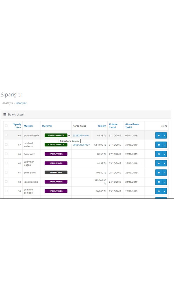 Opencart Kargo Takip Modülü