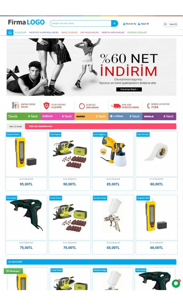 Opencart 3x Hırdavat Full Paket